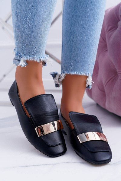 Women's Lu Boo Black Lace Moccasins With Blade Harlem