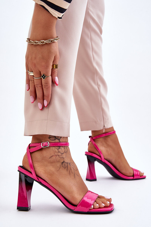 Patent Heeled Sandals Fuchsia Owen