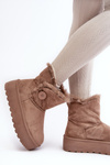 Women's Platform Snow Boots with Faux Fur Beige Wikasem