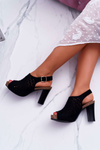 Women's Sergio Leone SK850 Black Farmona Stiletto Sandals