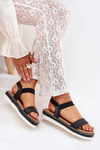Women's Sandals With Braiding On Decorated Platform Black Velara