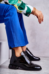 Patent Low Zip Boots Black Bettina