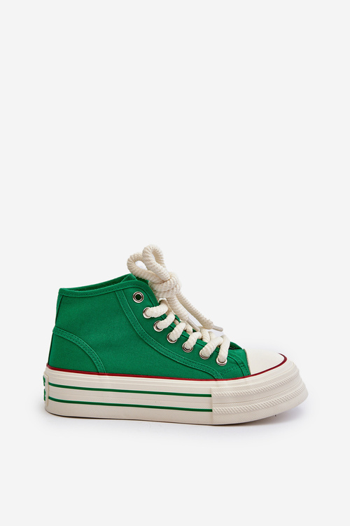 Women's Platform Sneakers in Green Aineri