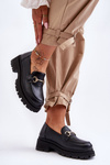 Women's Classic Moccasins On Platform Black Miracle