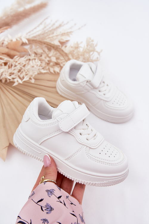 Sportowe Buty Dziecięce Sneakersy Eko Skóra Białe Liora