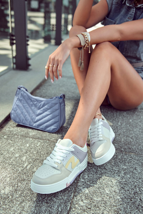 Women's Sport Leather Shoes Beige Francis