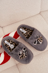 Furry slippers with hearts gray Amandra