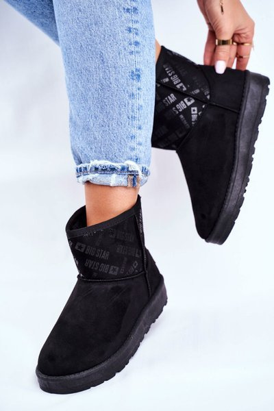Women's Warm Snow Boots Suede Big Star Black GG274556