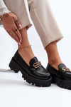 Zazoo 20164 Women's Genuine Leather Loafers Black