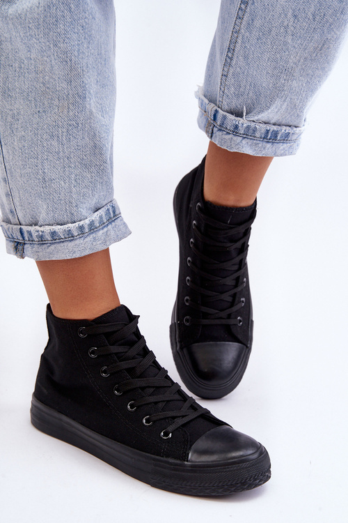 Women's Classic High Top Sneakers Black Remos