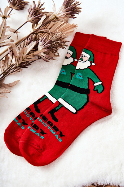 Men's Socks Santa Claus Red