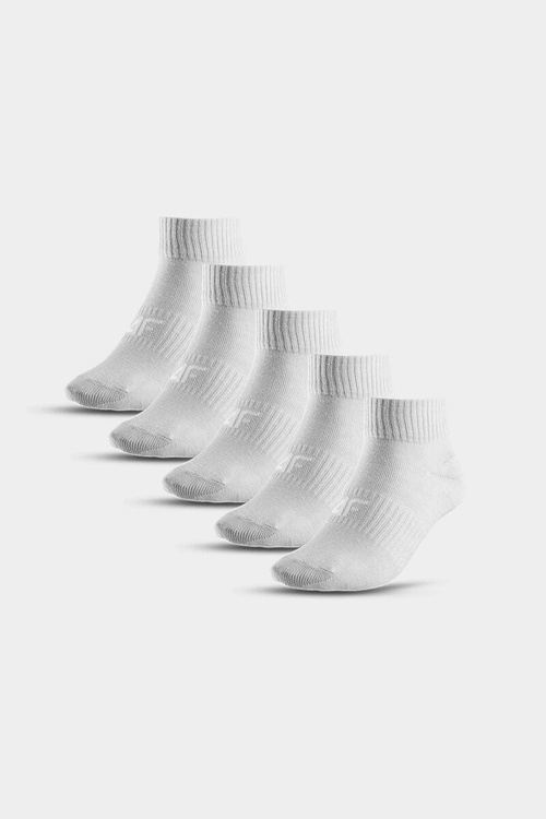 4F Girls' Ankle Socks 5-PACK 4FJWAW23USOCF231-27S Grey