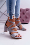 Women's Stiletto Sandals Suede Grey Lemilia