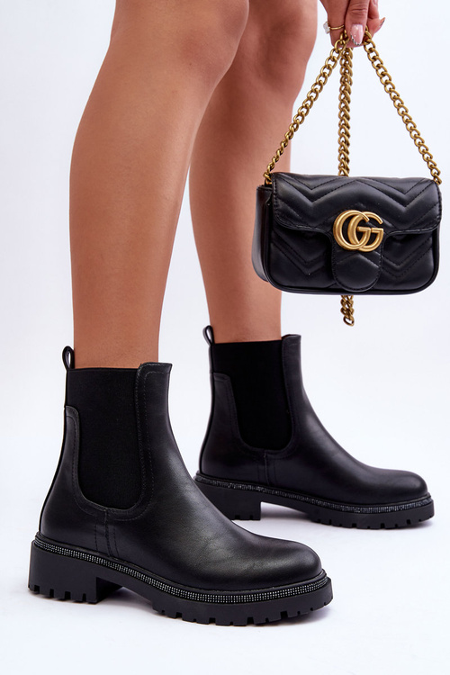 Leather Ankle Boots Women's Black Crowder