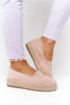Espadrilles On A Straw Platform Beige Highway