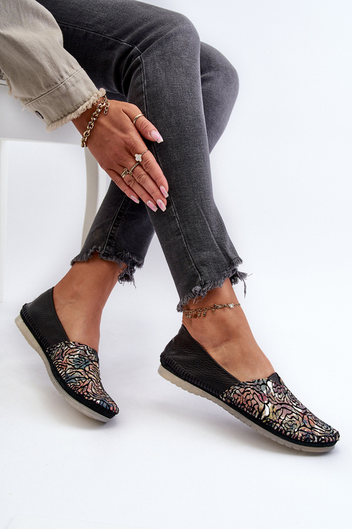 Women's Leather Ballerina Flats Maciejka 1930B Black