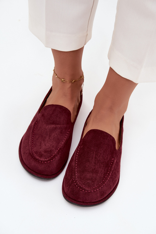 Women's Loafers Made of Eco Suede Flat Bordeaux Miryelle