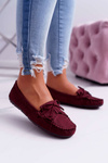 Women's Suede Moccasins Maroon Espanto