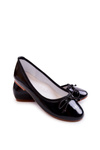 Lacquered children's ballerinas with a bow Black Cassie