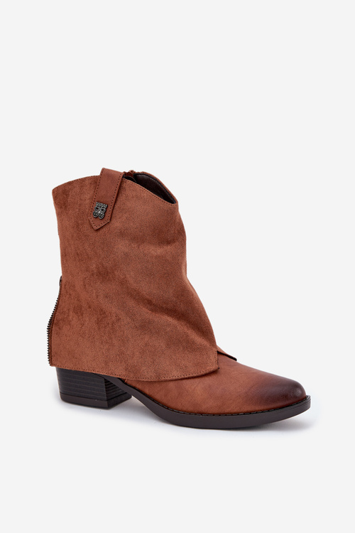 Insulated Cowboy Boots With Heel Camel Sylvette