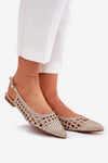Ballet Flats With Weaving On A Flat Heel Golden Carollese