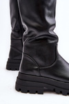 Women's black knee-high boots with a thick sole Beatrizia