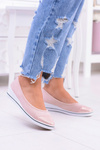 Fabric Pink Ballerinas with wedges Elleni