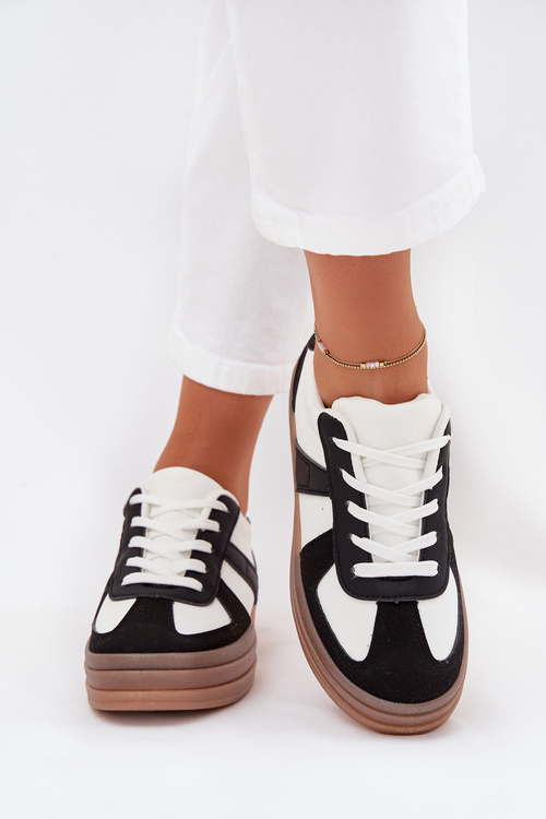 Women's Platform Sneakers Black-White Sivirae