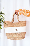 Braided Shopper Beach Bag NOBO XK0260 Beige