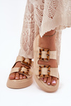 Women's Platform Sandals With Buckles Beige Xanivia