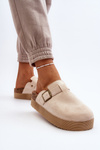 Women's platform slip-on sandals in light beige Jorffia