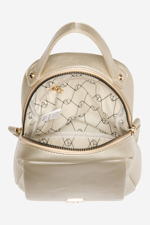 Women's Small Backpack Made of Eco Leather NOBO BAGP230-K023 Gold