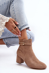 Women's Low Heel Boots Beige Verice