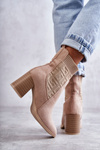 Women's Suede Boots With a Sock Beige Montes
