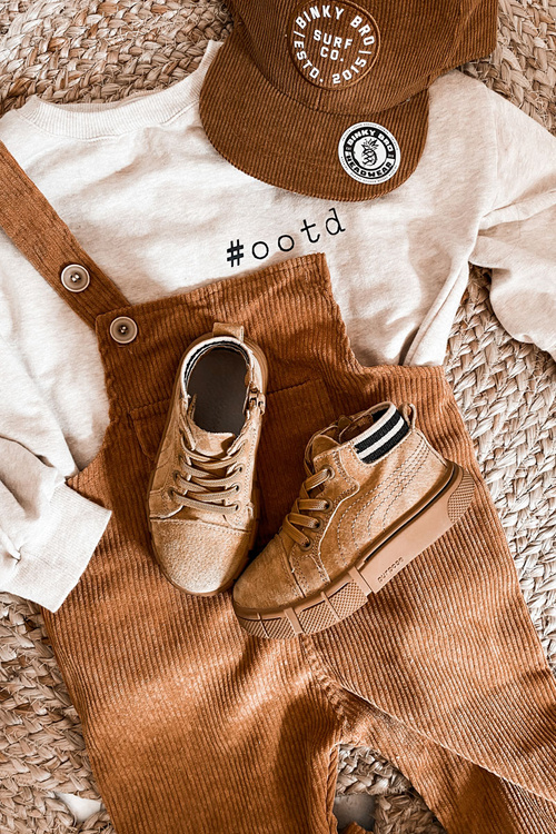 Children's High-top Sneakers With A Zipper Camel Boone