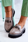 Patent Leather Shoes With Ornament Light brown Adison
