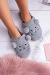 Women's Slippers SOXO Mice with Ears Grey