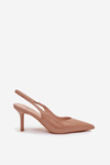 Patent Leather Pumps on High Heel Dark Beige Phelia