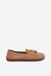 Leather Suede Barefoot Loafers Zazoo 322 Beige
