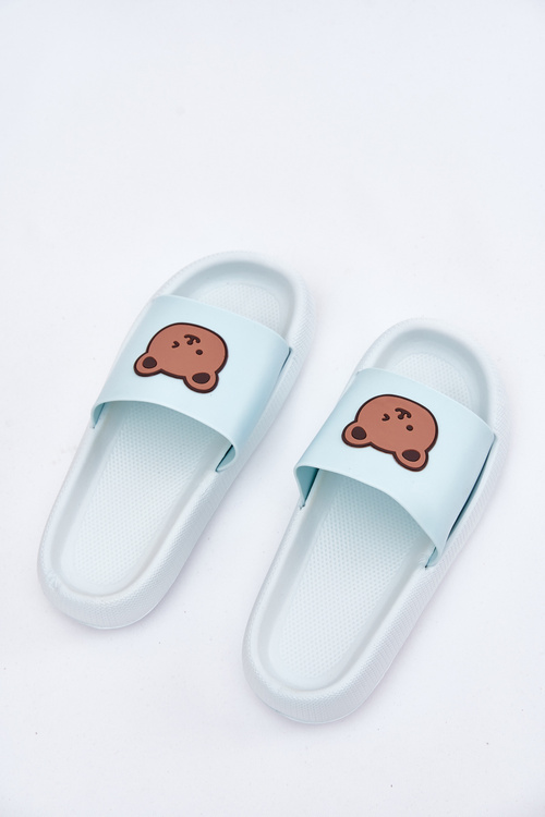 Women's Foam Slippers With Bear Blue Lalon