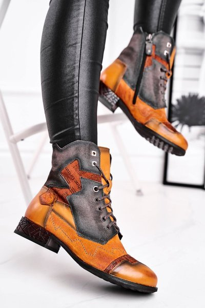 Women’s Boots Maciejka Warm Leather Yellow 04625-07