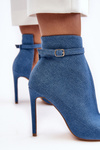 Women's Denim Boots on Heel Blue Amalundi
