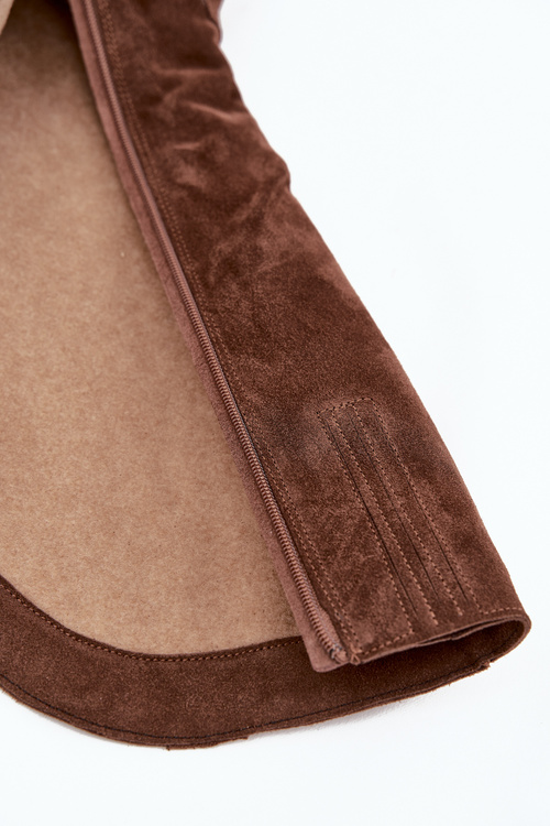 Cowboy Boots Made of Natural Suede Lined Zazoo 4225 Brown