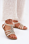 Women's Flat Sandals With Woven Straps Artiker 56C1323 White