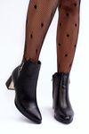Leather Lined Ankle Boots On Heel Black Amanis