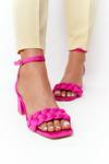 Suede High Heel Sandals Fuchsia Long Island