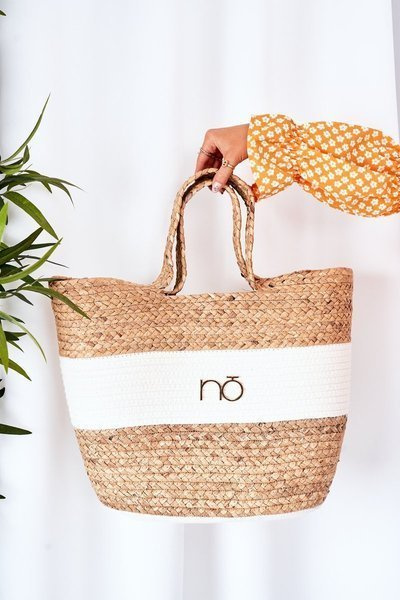 Braided Shopper Beach Bag NOBO XK0260 Beige