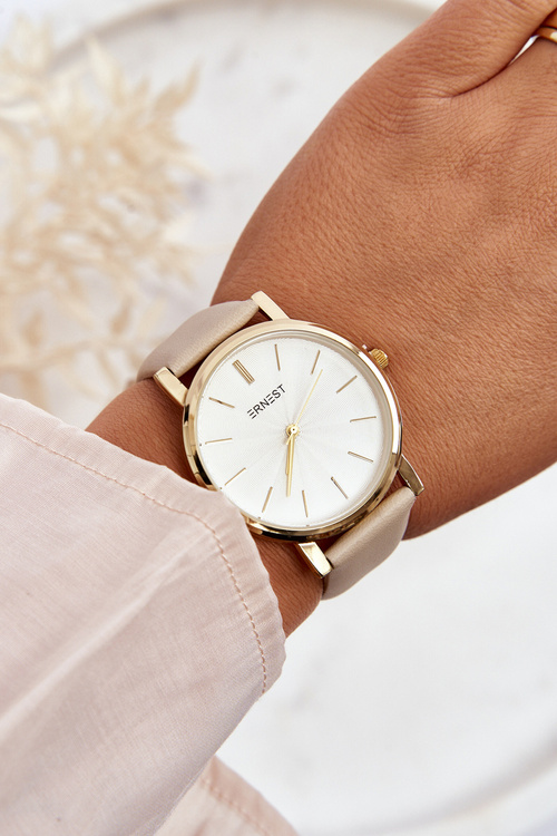 Women's Watch With Gold Case Ernest Beige Vega