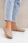 Espadryle Damskie Eleganckie Zamsz Kwiaty Beżowe Zazoo 10177