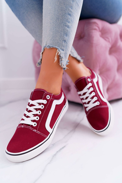 Women's Fabric Sneakers Maroon Bestro